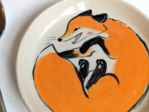 ring tray fox ceramic