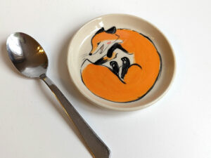 ring tray fox ceramic