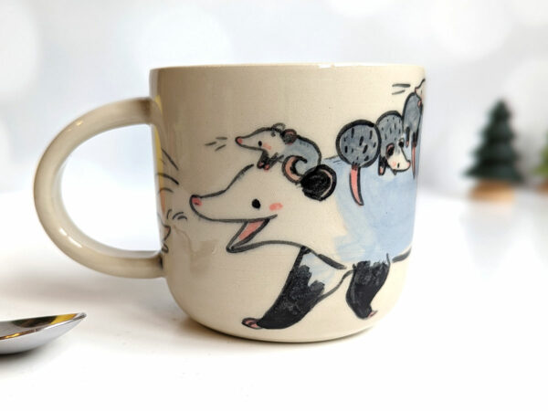 opossum mom mug