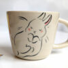 white bunnies mug ceramic