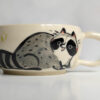 stoneware handmade tea cup raccoon