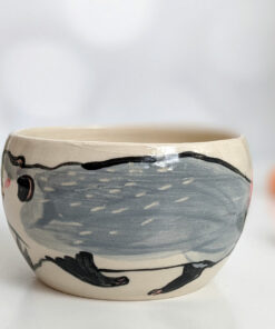 stoneware handmade tea cup opossum