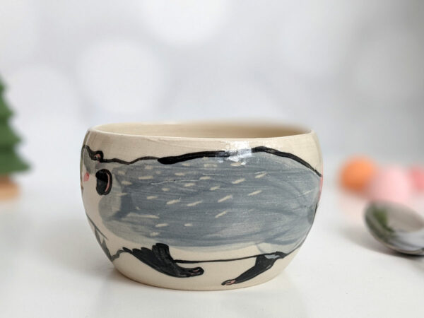 stoneware handmade tea cup opossum