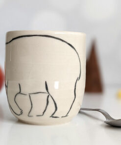 polar bear cup handmade ceramics kness