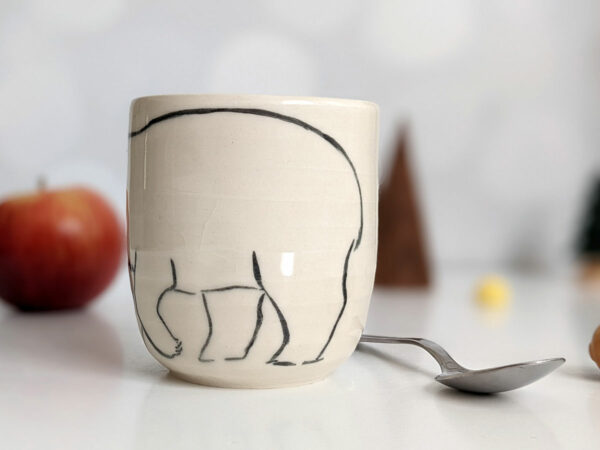 polar bear cup handmade ceramics kness