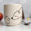 polar bear cup handmade ceramics kness