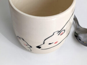 polar bear cup handmade ceramics kness