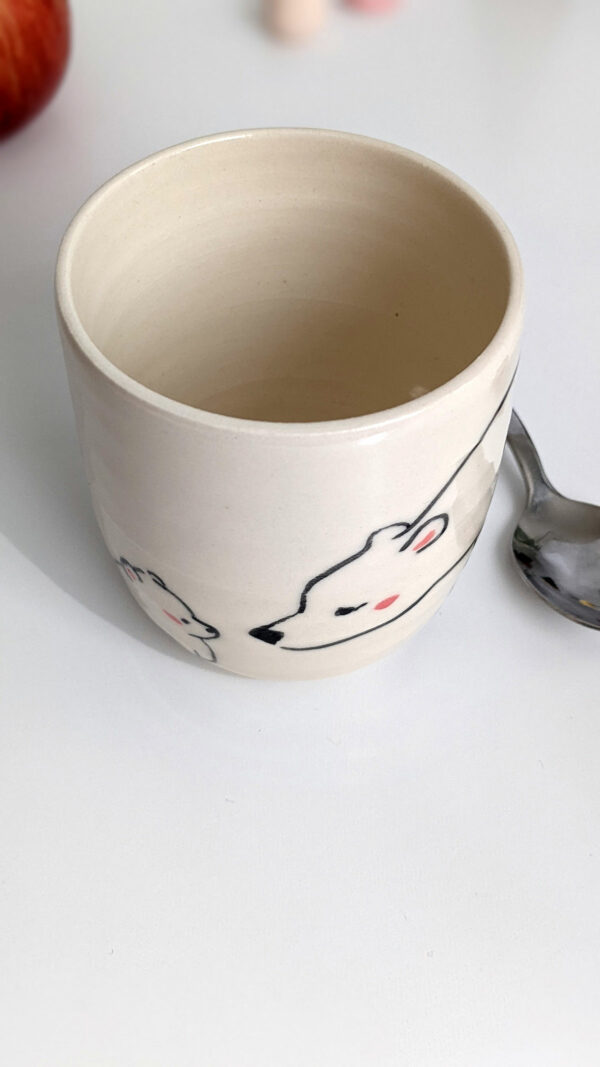 polar bear cup handmade ceramics kness