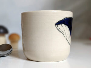 white porcelain whale cup handmade pottery