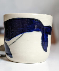 white porcelain whale cup handmade pottery
