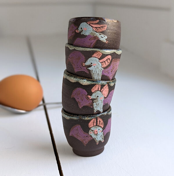 bat egg cup cute handmade kness