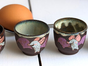 bat egg cup cute handmade kness