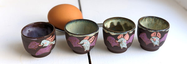 bat egg cup cute handmade kness