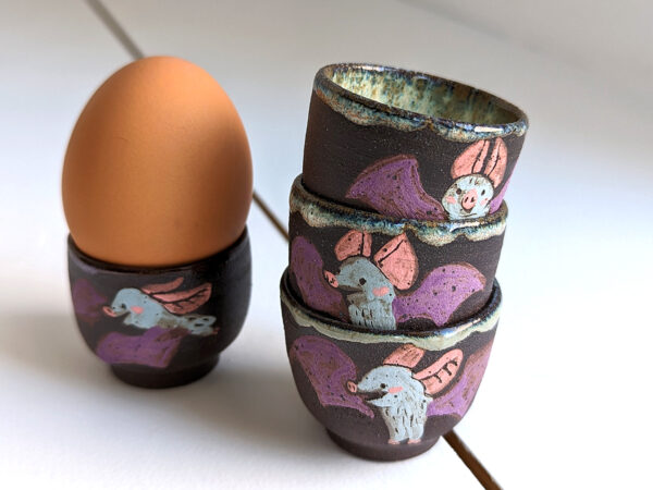bat egg cup cute handmade kness