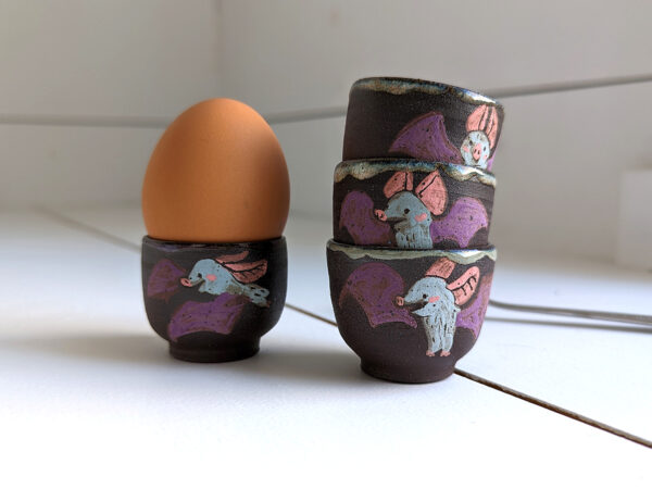 bat egg cup cute handmade kness