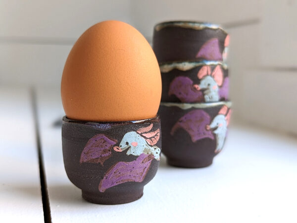 bat egg cup cute handmade kness