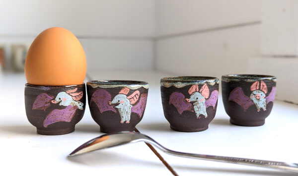 bat egg cup cute handmade kness