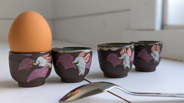 bat egg cup cute handmade kness