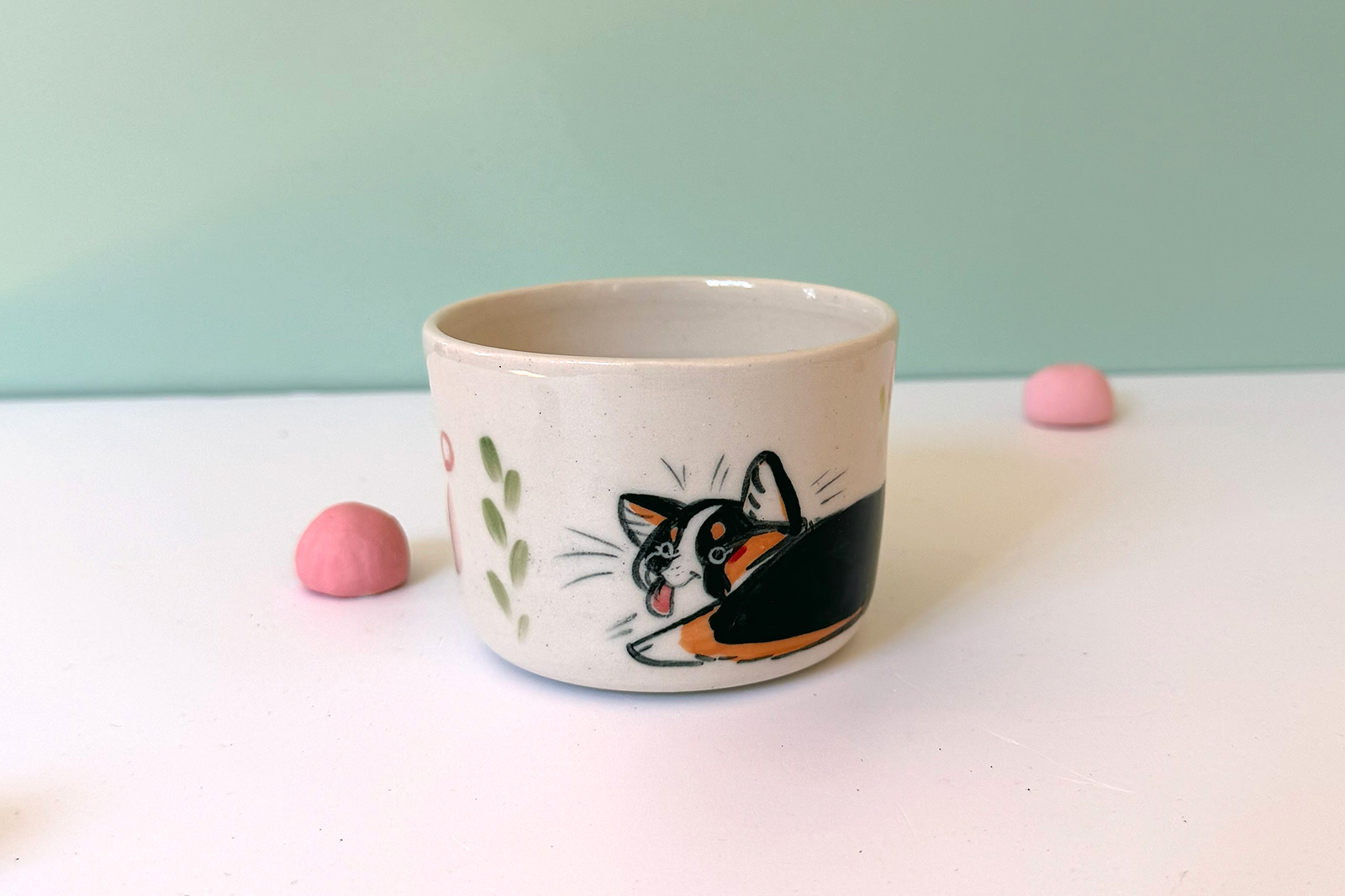 Alternative view of Stoneware Tumbler : Corgi Sploot