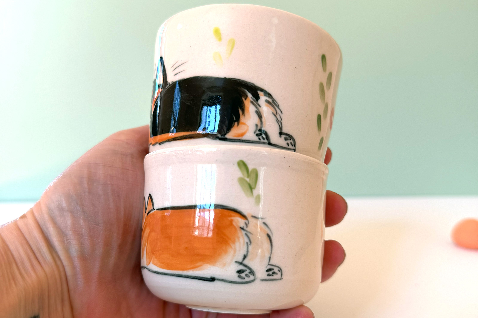 Stoneware Tumbler : Corgi Sploot