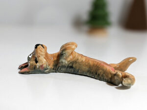 dog figurine portrait