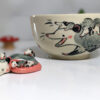 custom ceramic order : opossum mamas bowl and figurine