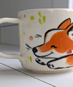 cutest handmade corgi mug one of a kind