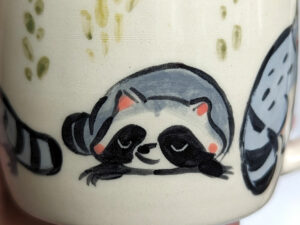 cute mug potter kness raccoon family