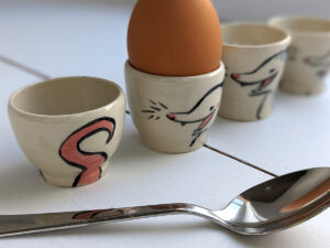 opossum egg cup cute handmade kness