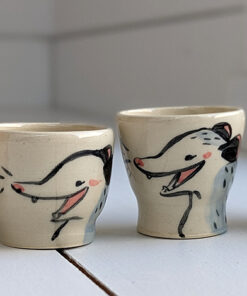 opossum egg cup cute handmade kness