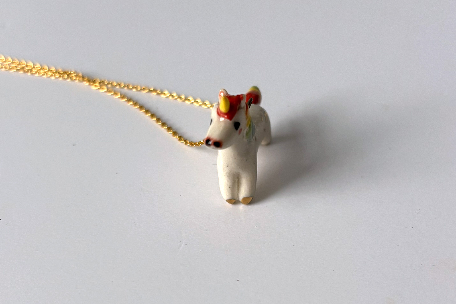 Porcelain Pendant - Rainbow Unicorn - Image 5