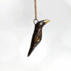 porcelain pendant crow gold