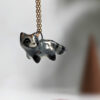 raccoon pendant porcelain