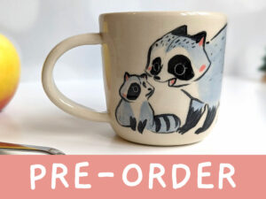 raccoon mug preorder