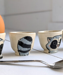 raccoon egg cup cute handmade kness