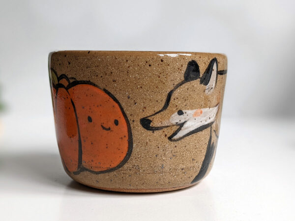 speckled clay tumbler fox pumpkin