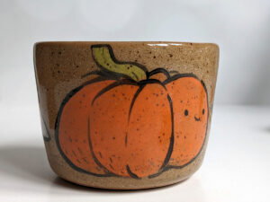 speckled clay tumbler fox pumpkin