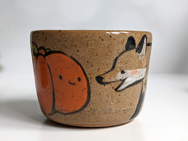 speckled clay tumbler fox pumpkin