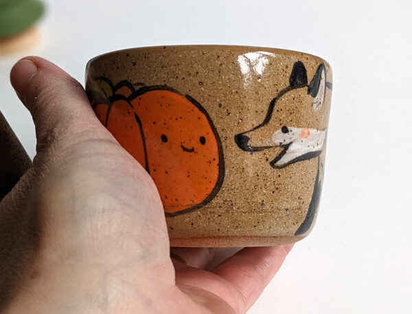 speckled clay tumbler fox pumpkin