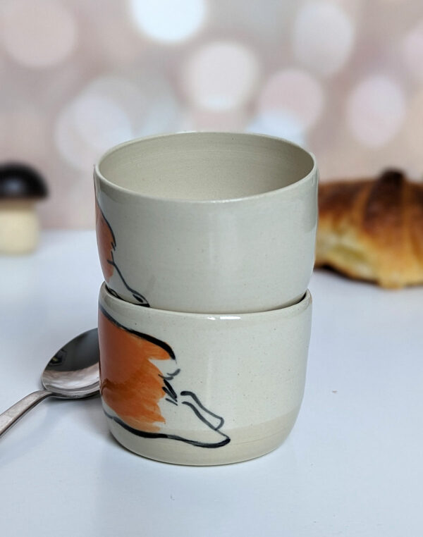 adorable corgi sleeping cup handmade