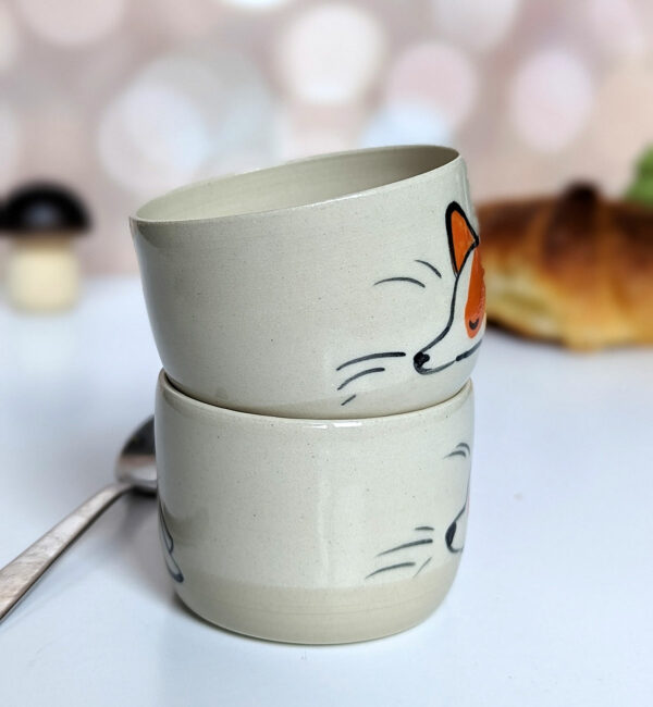 adorable corgi sleeping cup handmade