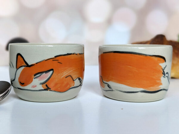 adorable corgi sleeping cup handmade