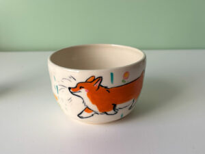 corgi tumbler porcelain handmade