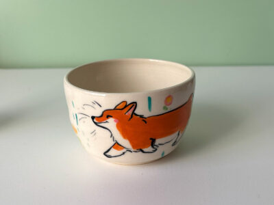 corgi tumbler porcelain handmade
