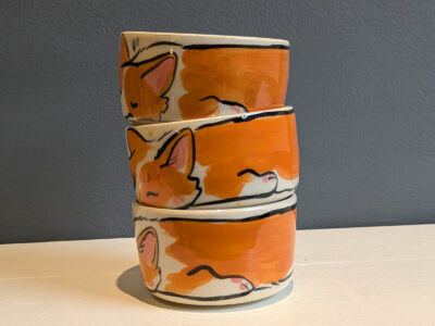 Stoneware Tumbler : Corgi Sploot - Image 2