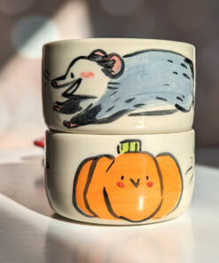 opossum pumpkin tumbler cute