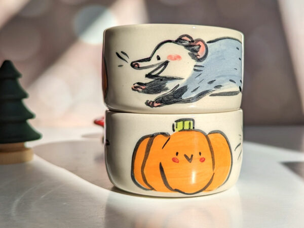 opossum pumpkin tumbler cute