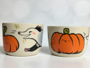 opossum pumpkin tumbler cute