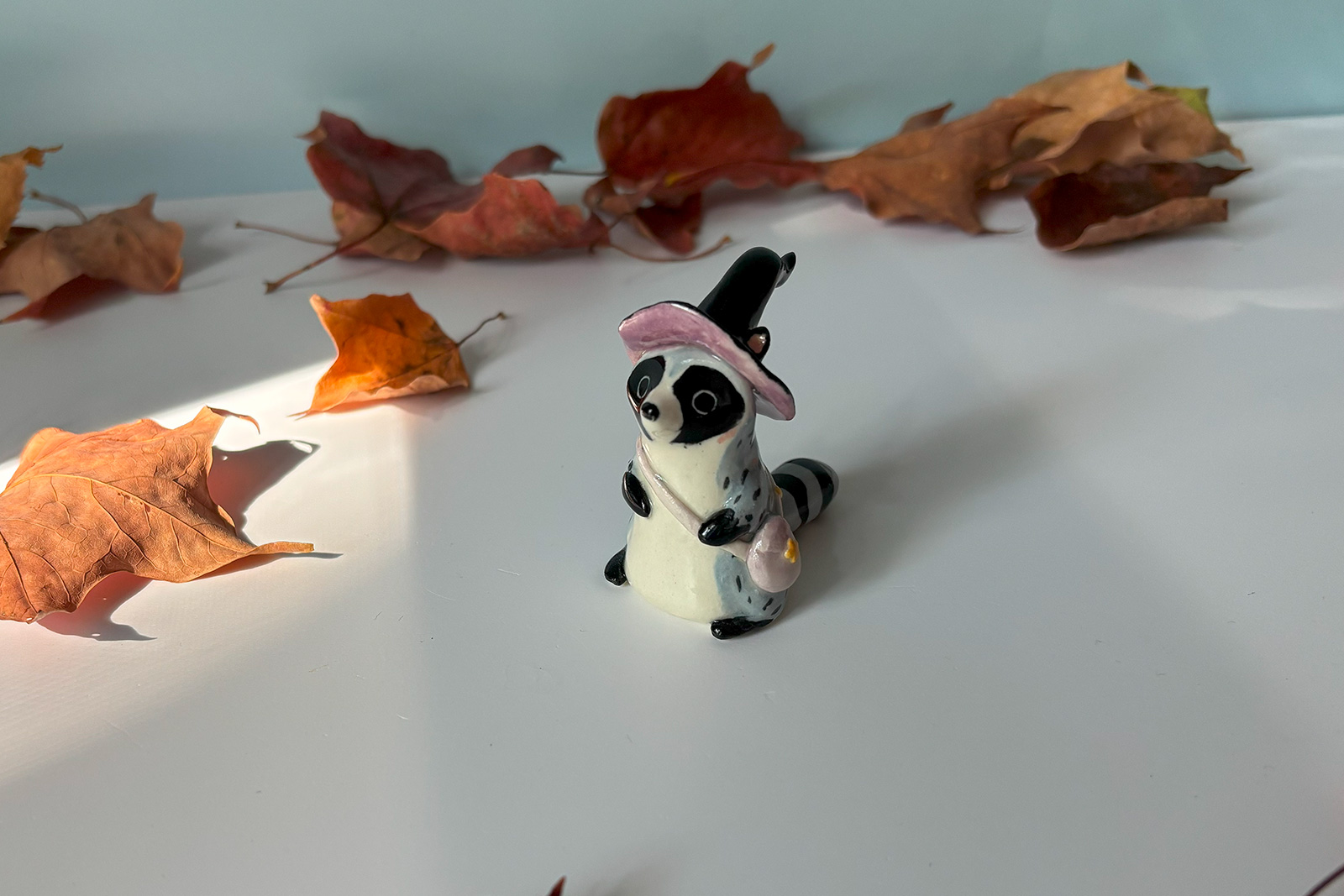 Alternative view of Porcelain Figurine : Raccoon Witch