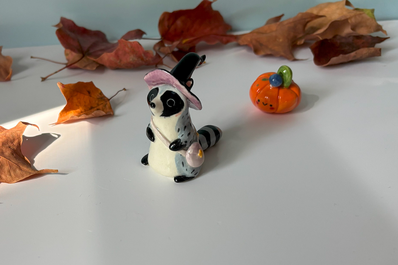Porcelain Figurine : Raccoon Witch - Image 5